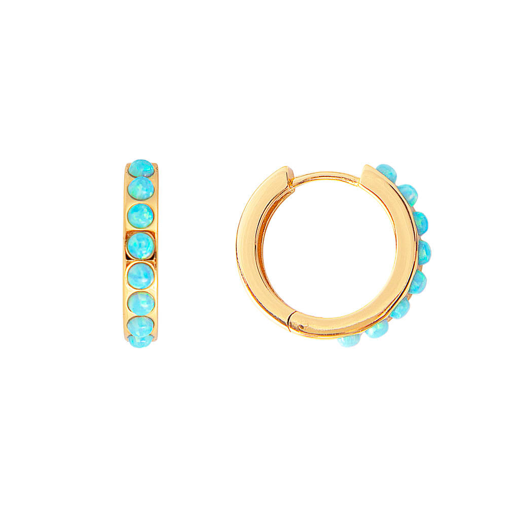 Pink Opal Crystal Midi Hoops