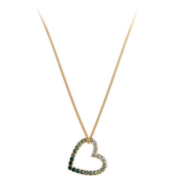 GREEN OMBRE HEART NECKLACE