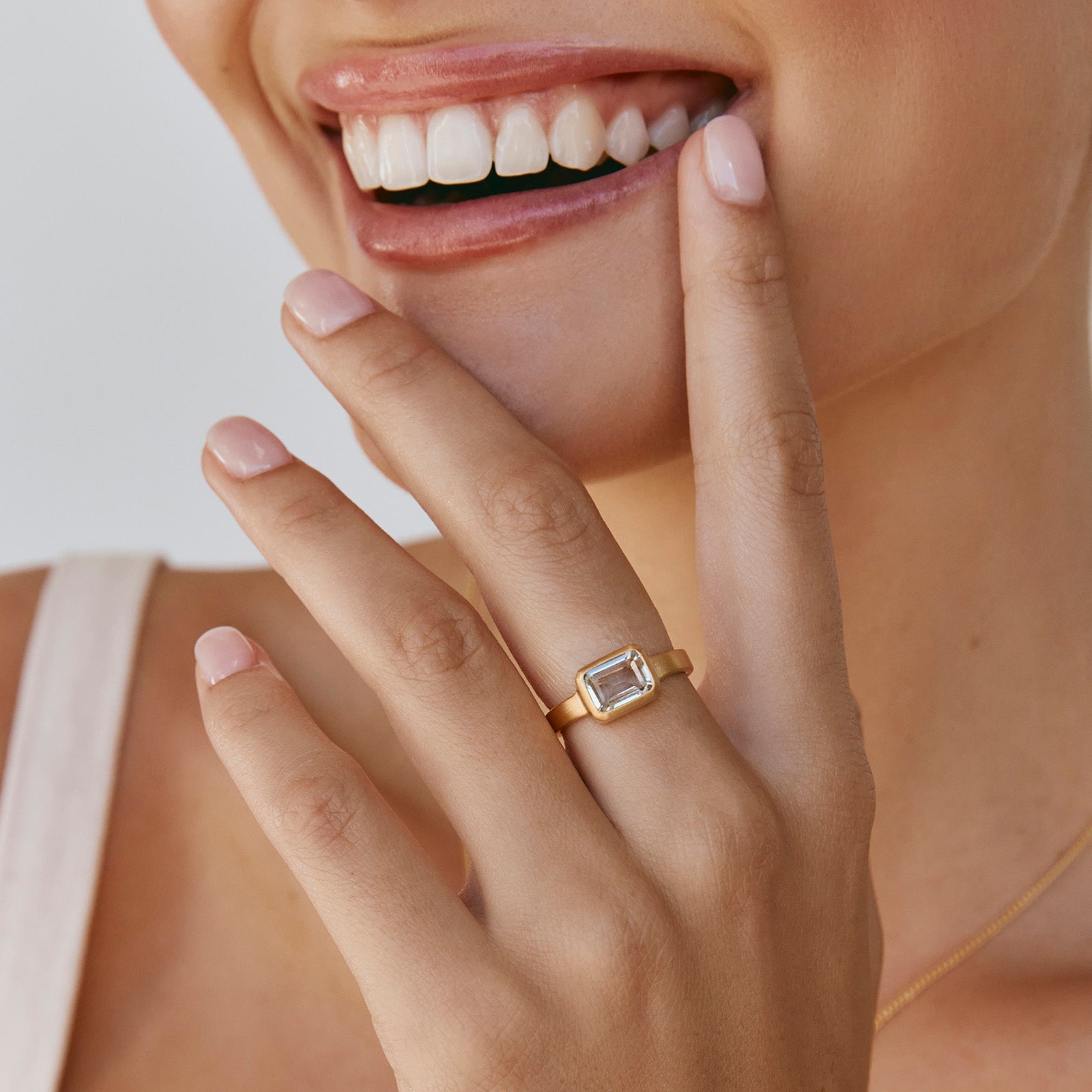 AQUAMARINE DECO RING