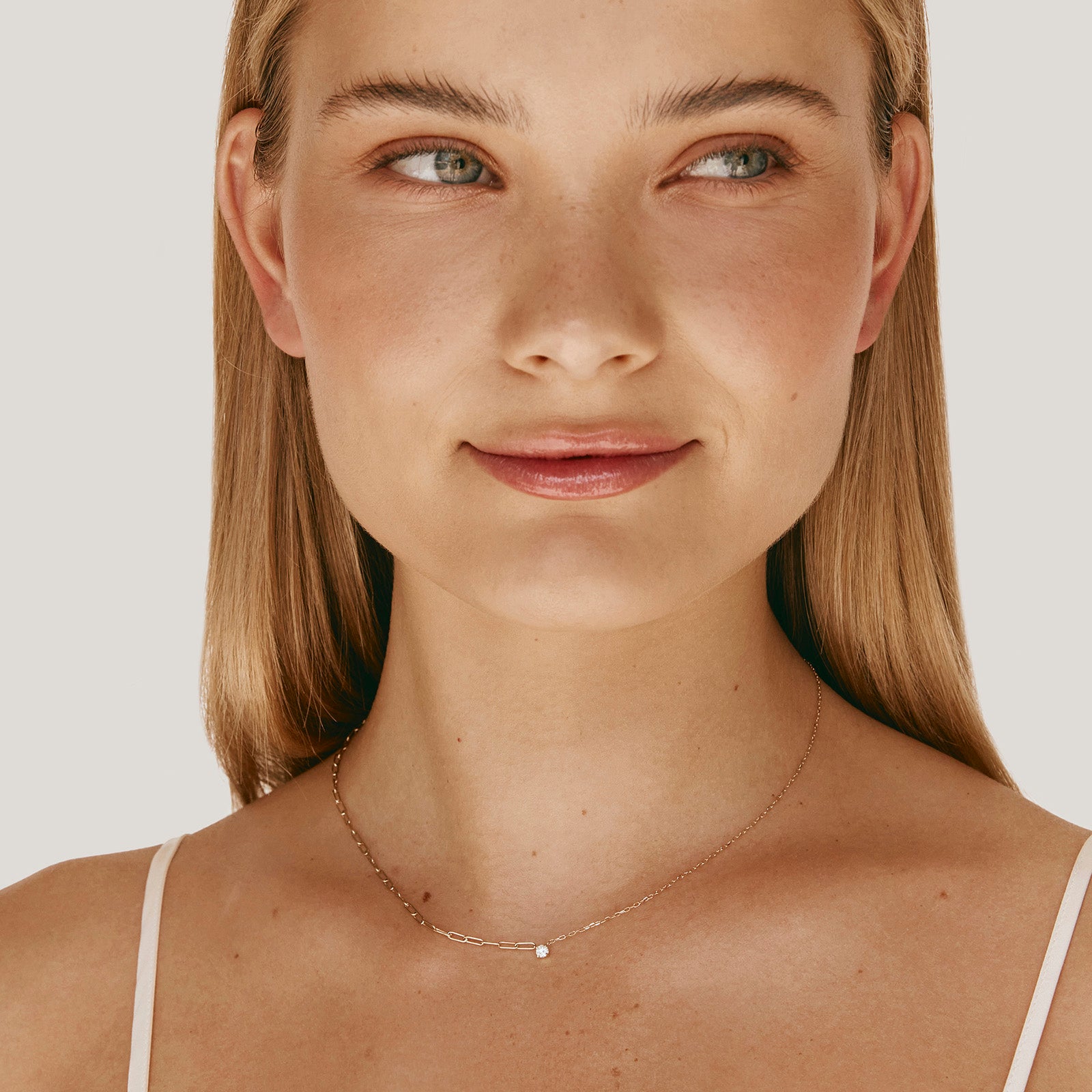 14K GOLD DIAMOND MIXED CHAIN BELLA NECKLACE