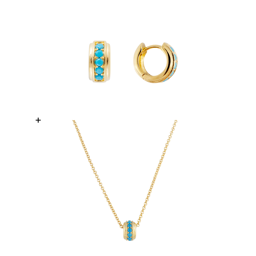 Blue Grotto Huggies & Blue Grotto Orb Necklace Bundle