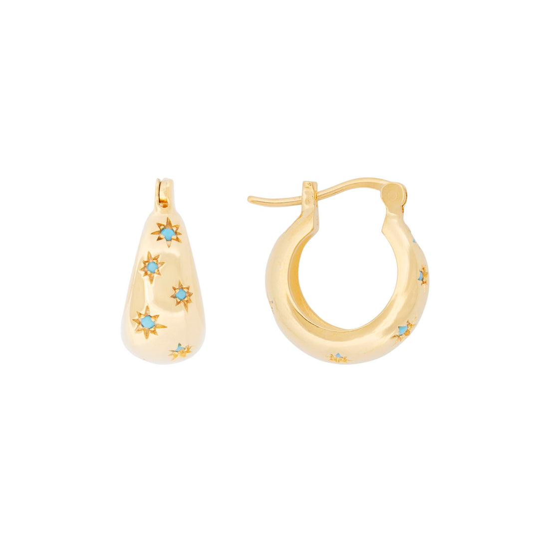 TURQUOISE STARBURST FLARED HOOPS