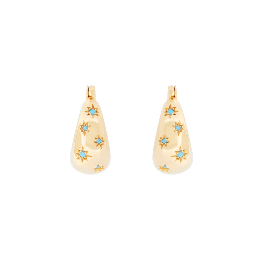 TURQUOISE STARBURST FLARED HOOPS