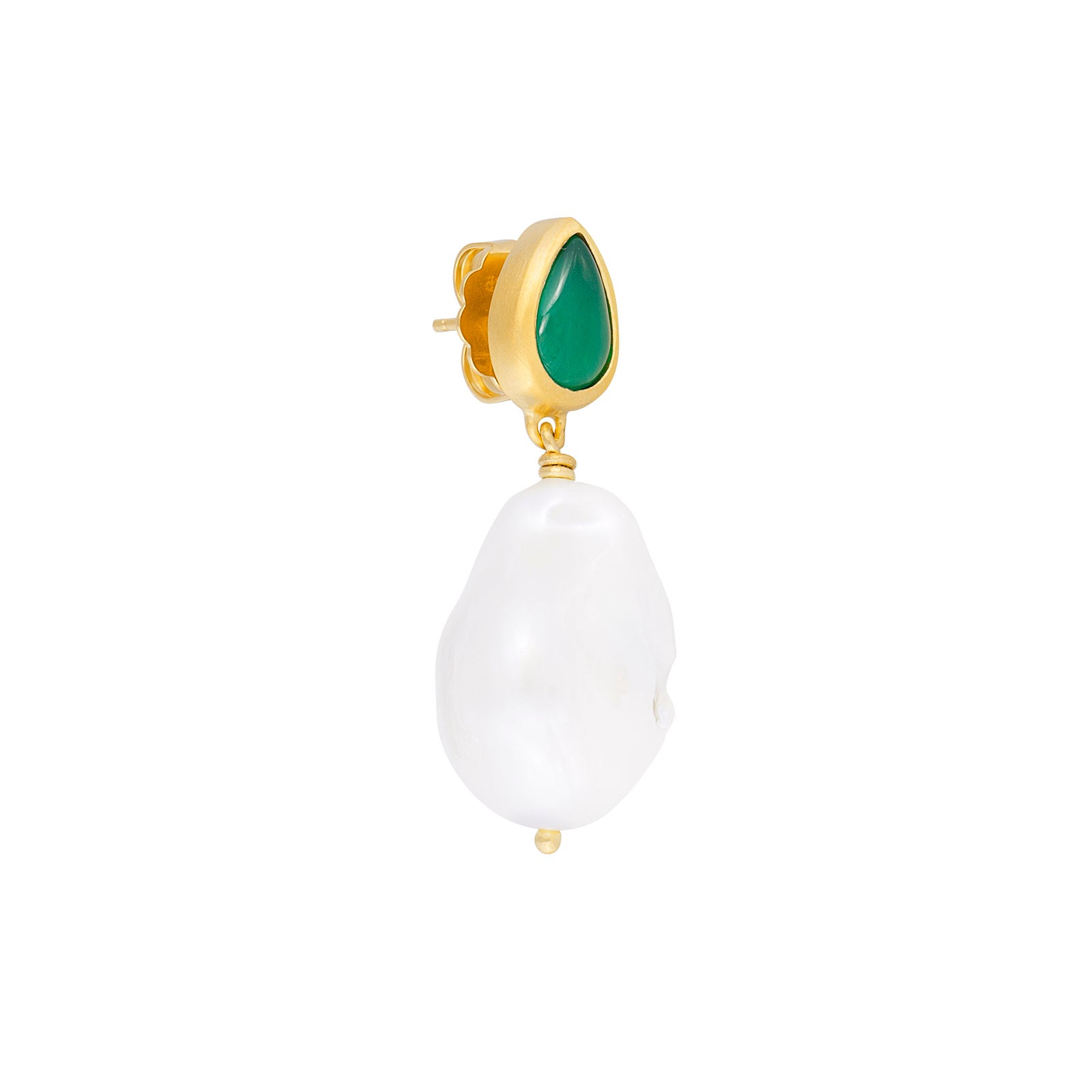 GREEN AGATE BAROQUE DROPS