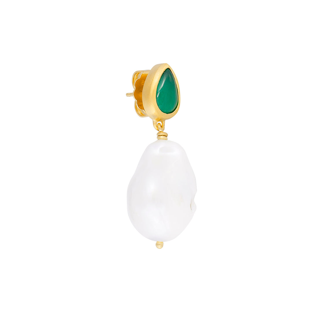 GREEN AGATE BAROQUE DROPS