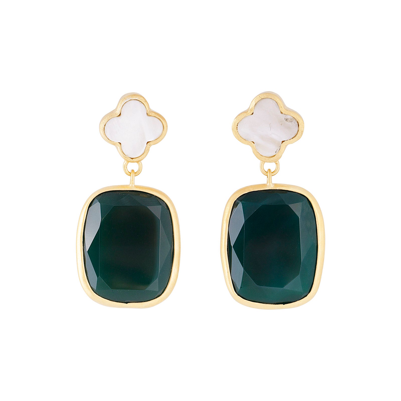 MOP GREEN AGATE DROPS DROPS