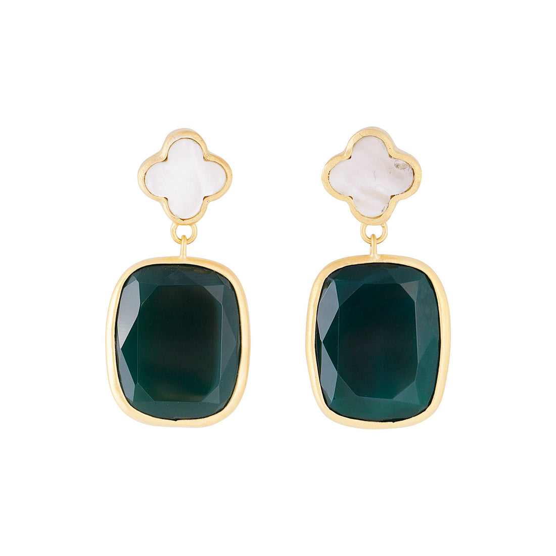 MOP GREEN AGATE DROPS DROPS