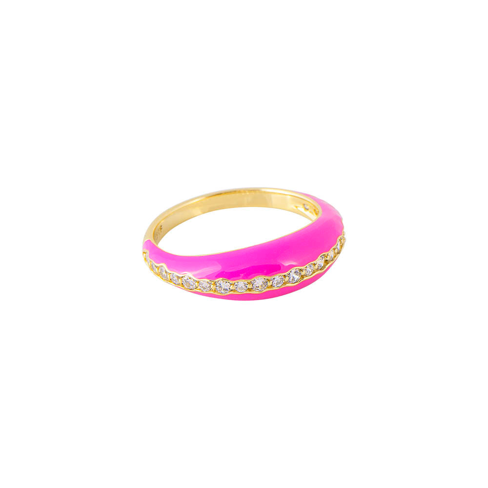 AURORA PINK ENAMEL RING