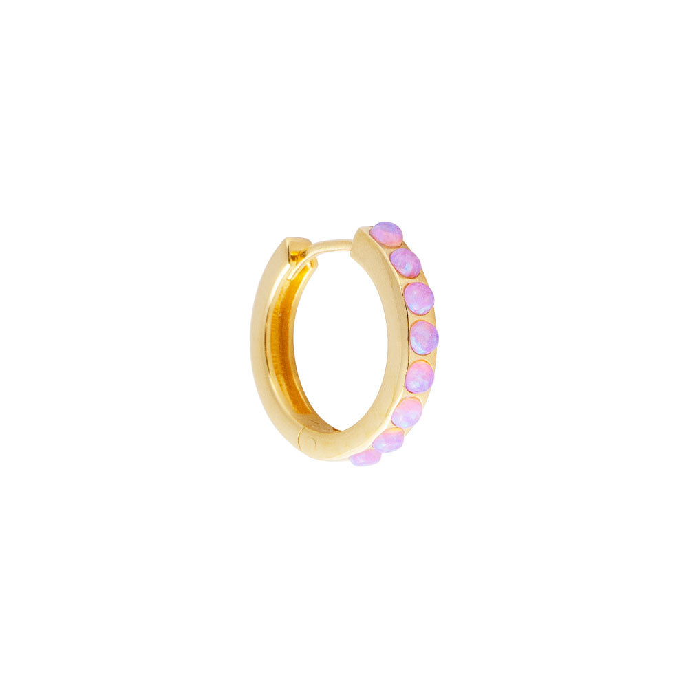 PINK OPAL CRYSTAL MIDI HOOPS