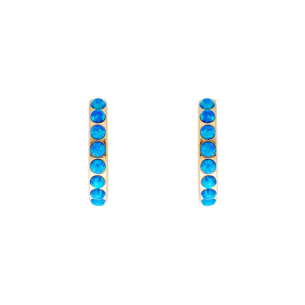 INDIGO OPAL CRYSTAL MIDI HOOPS
