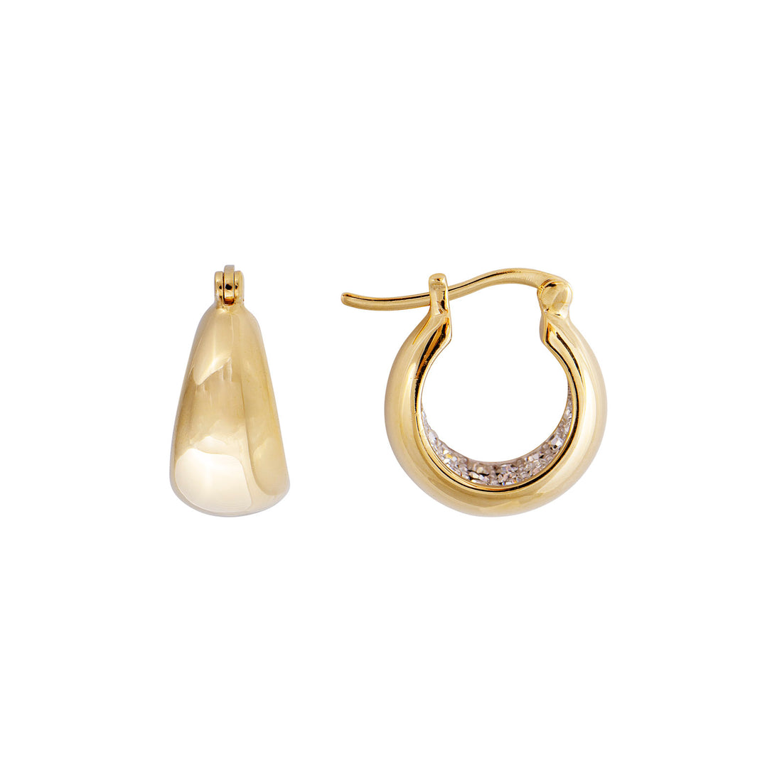 CRYSTAL FLARED MIDI HOOPS