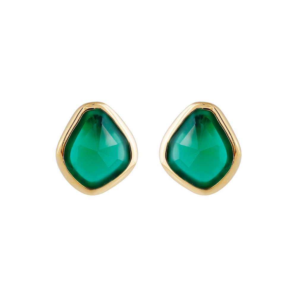 GREEN AGATE SPLICE STUDS