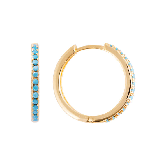 TURQUOISE PAVE MAXI HOOPS