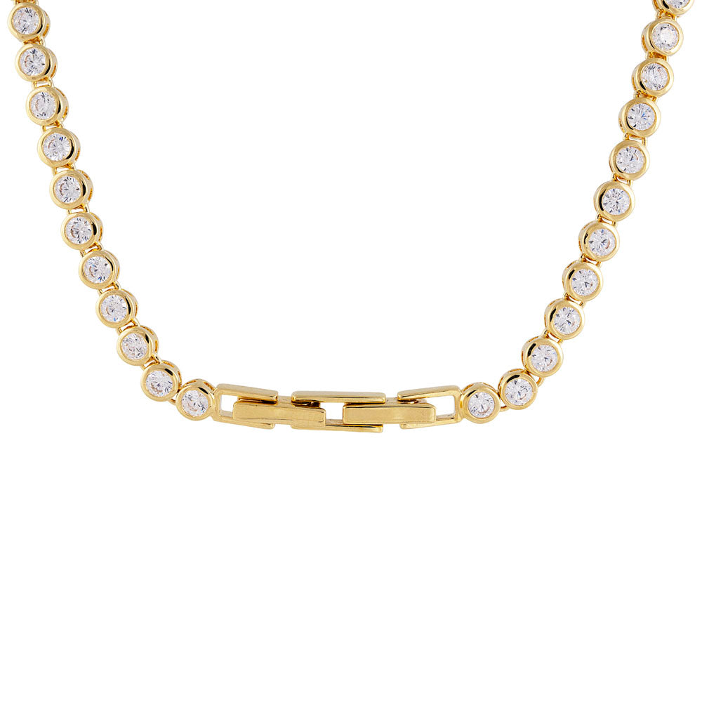 BEZEL SET TENNIS NECKLACE