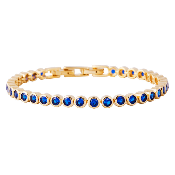 BLUE BEZEL SET TENNIS BRACELET