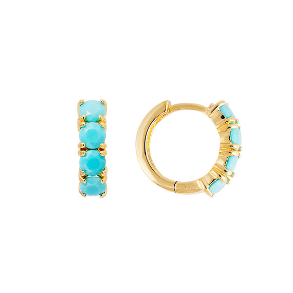 TURQUOISE MIDI HOOPS