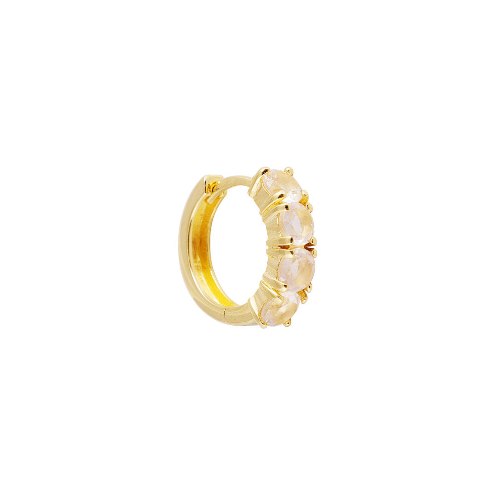 ROSE QUARTZ MIDI HOOPS