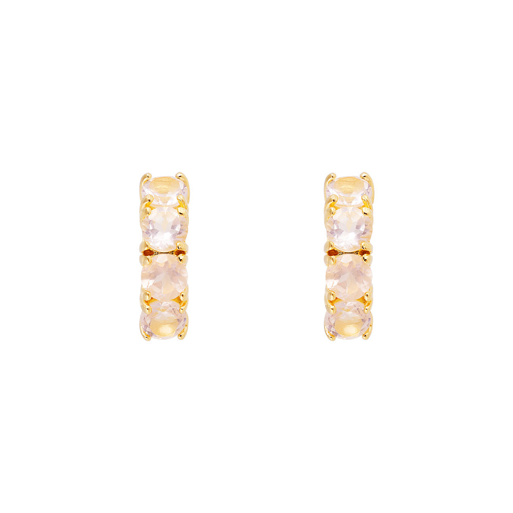 ROSE QUARTZ MIDI HOOPS