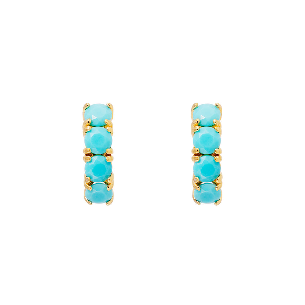 TURQUOISE MIDI HOOPS