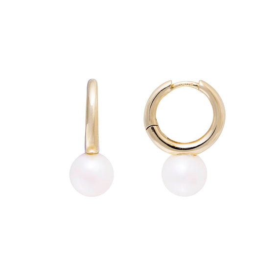 14K GOLD PEARL CHLOE HOOPS