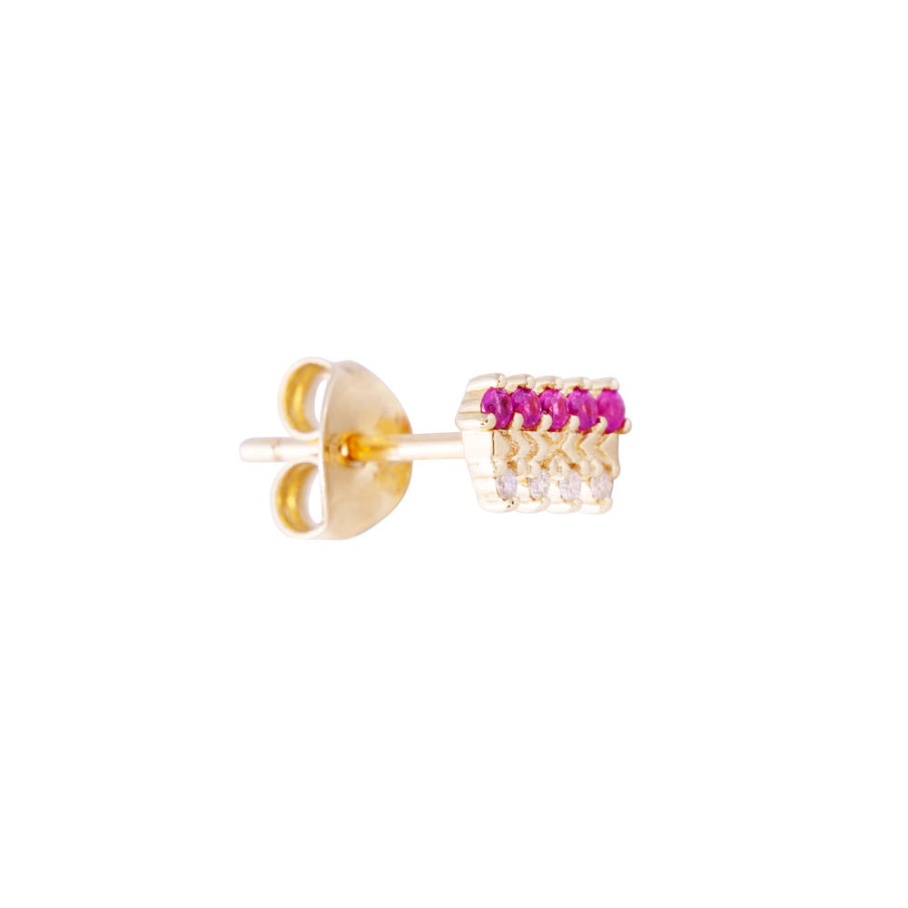 14K GOLD PINK SAPPHIRE CROWN STUDS