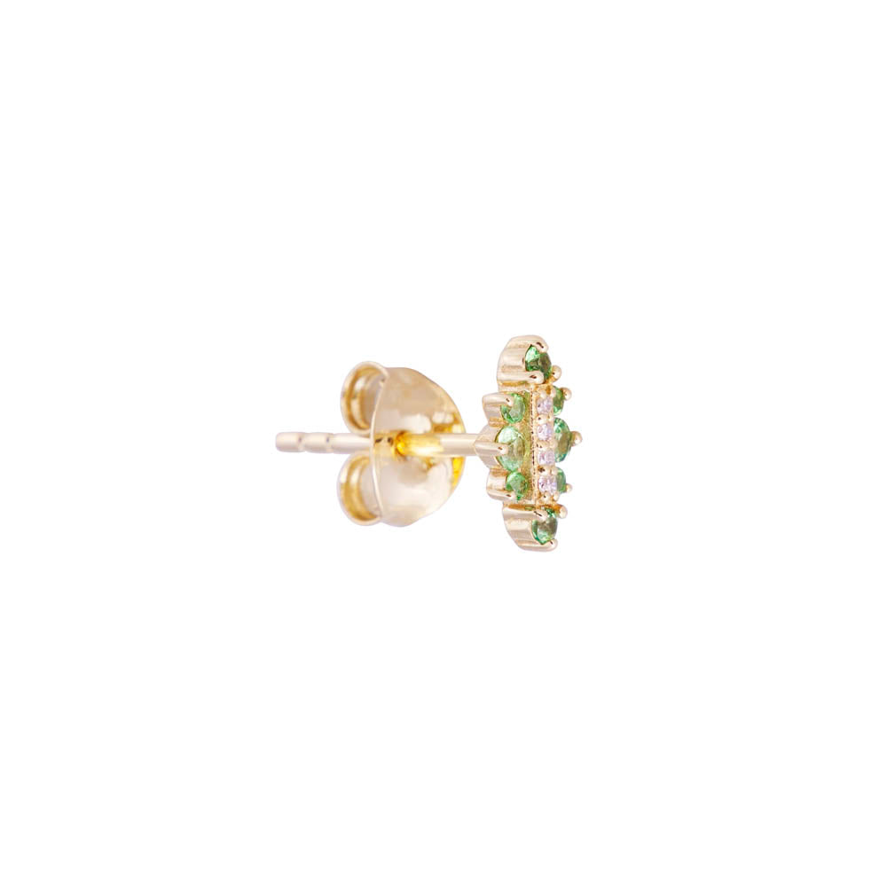 14K GOLD DIAMOND & TSAVORITE ISLA STUDS