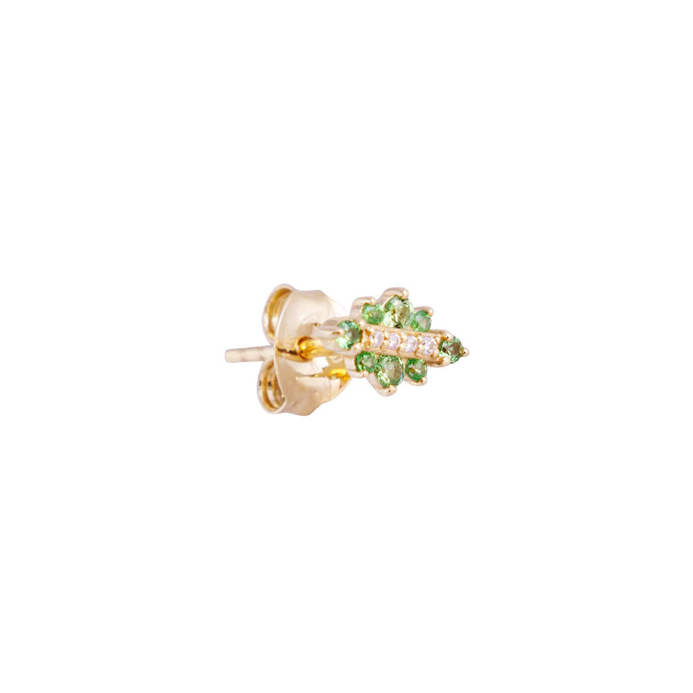 14K GOLD DIAMOND & TSAVORITE ISLA STUDS
