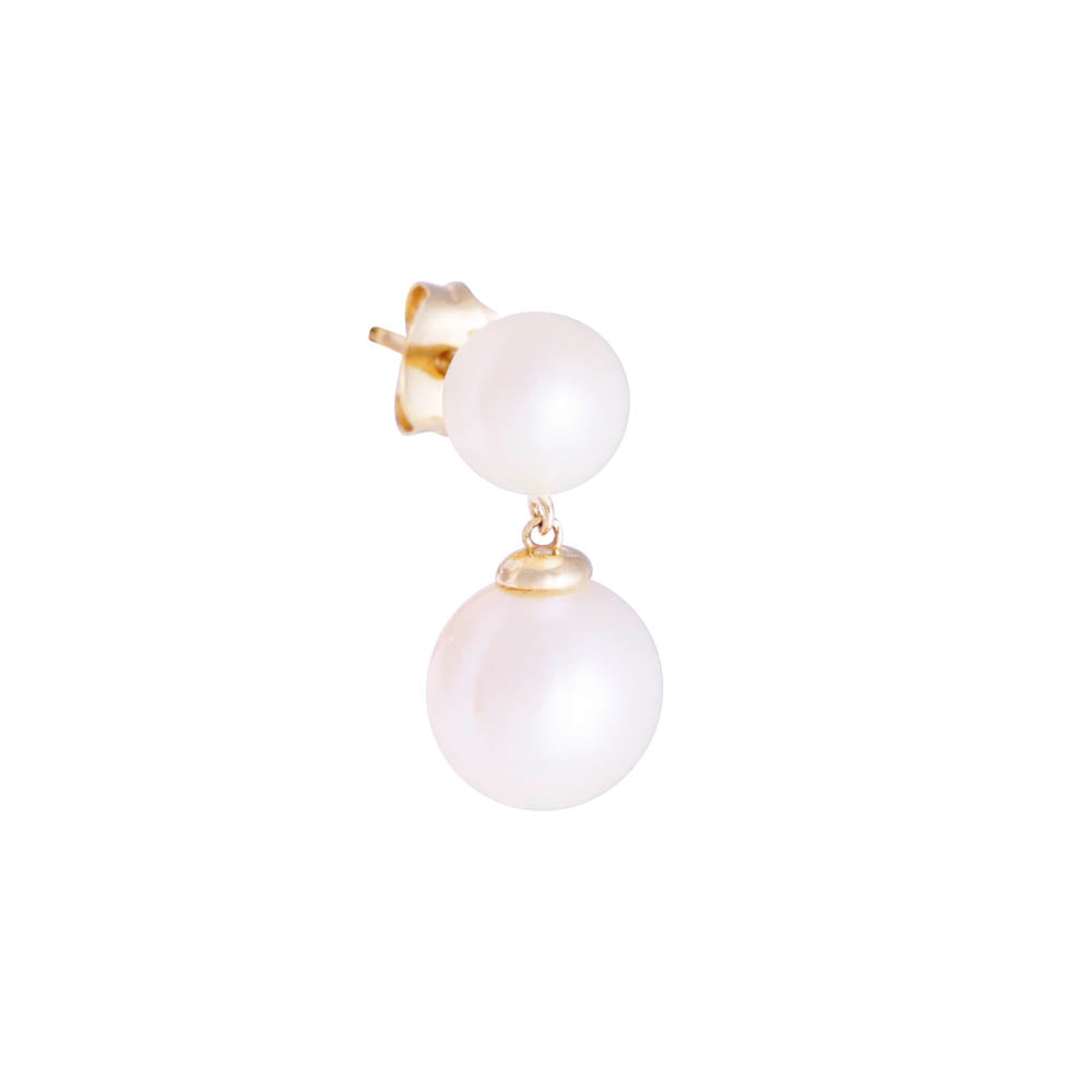 14K GOLD DOUBLE PEARL LUNA DROPS