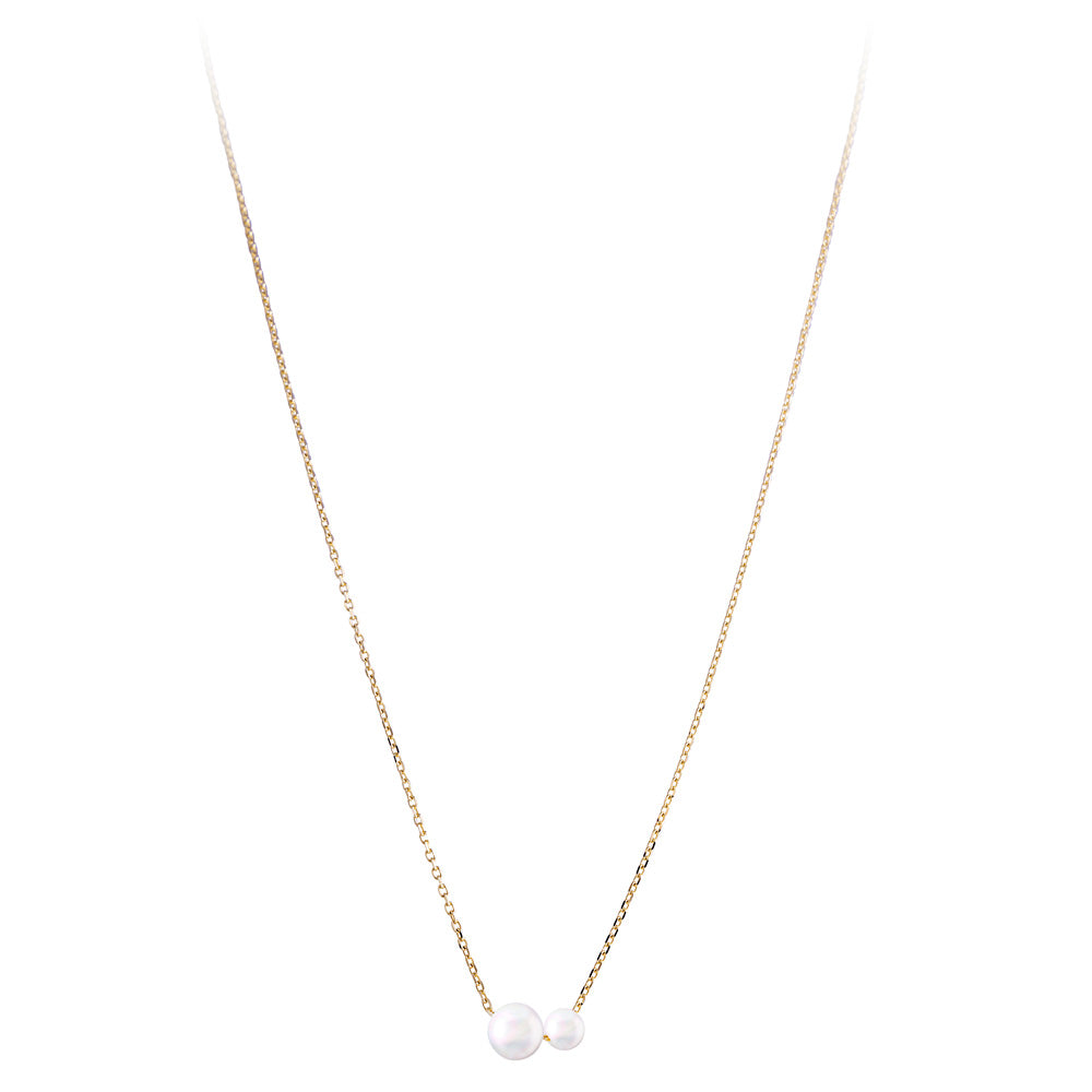 14K GOLD TWIN PEARL NECKLACE