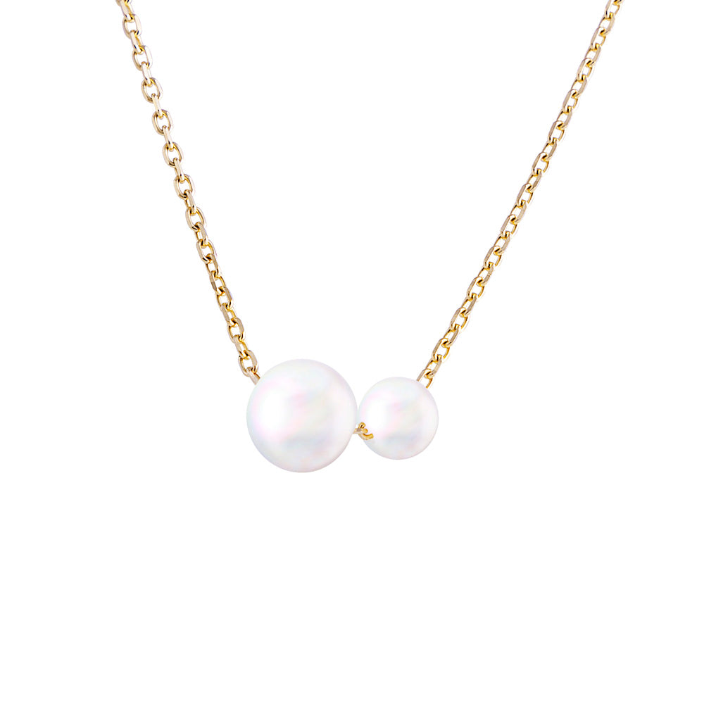 14K GOLD TWIN PEARL NECKLACE