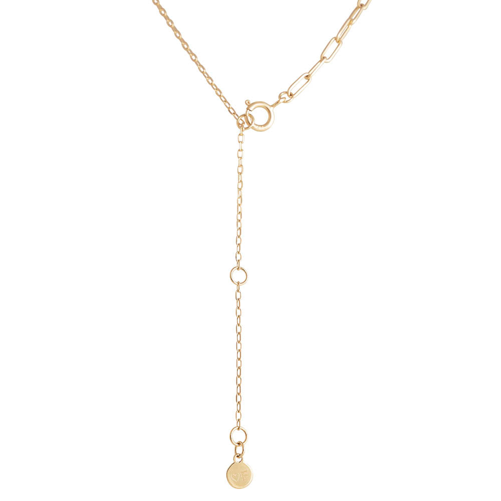 14K GOLD DIAMOND MIXED CHAIN BELLA NECKLACE