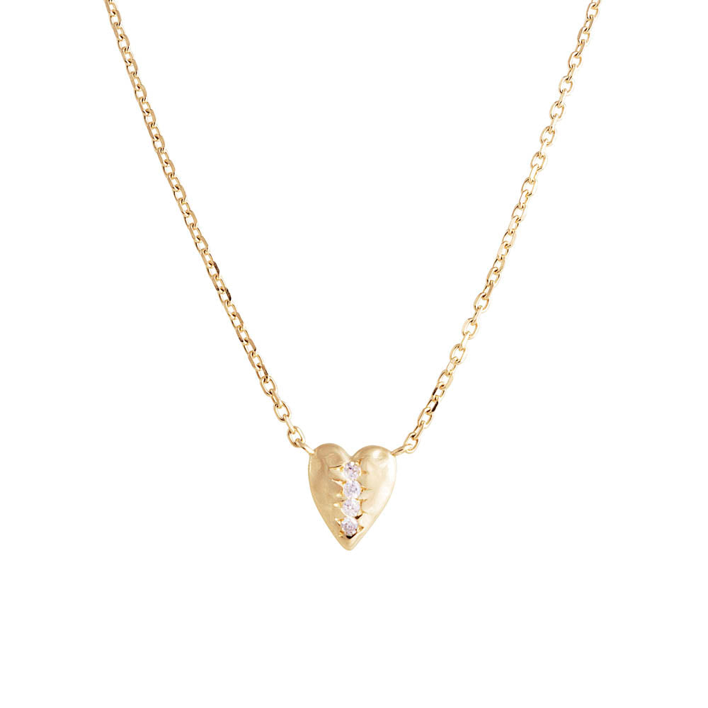 14K GOLD DIAMOND HEART NECKLACE