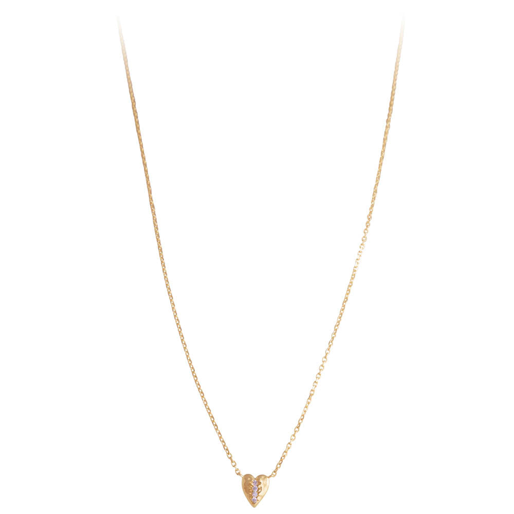 14K GOLD DIAMOND HEART NECKLACE