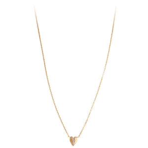 14K GOLD DIAMOND HEART NECKLACE