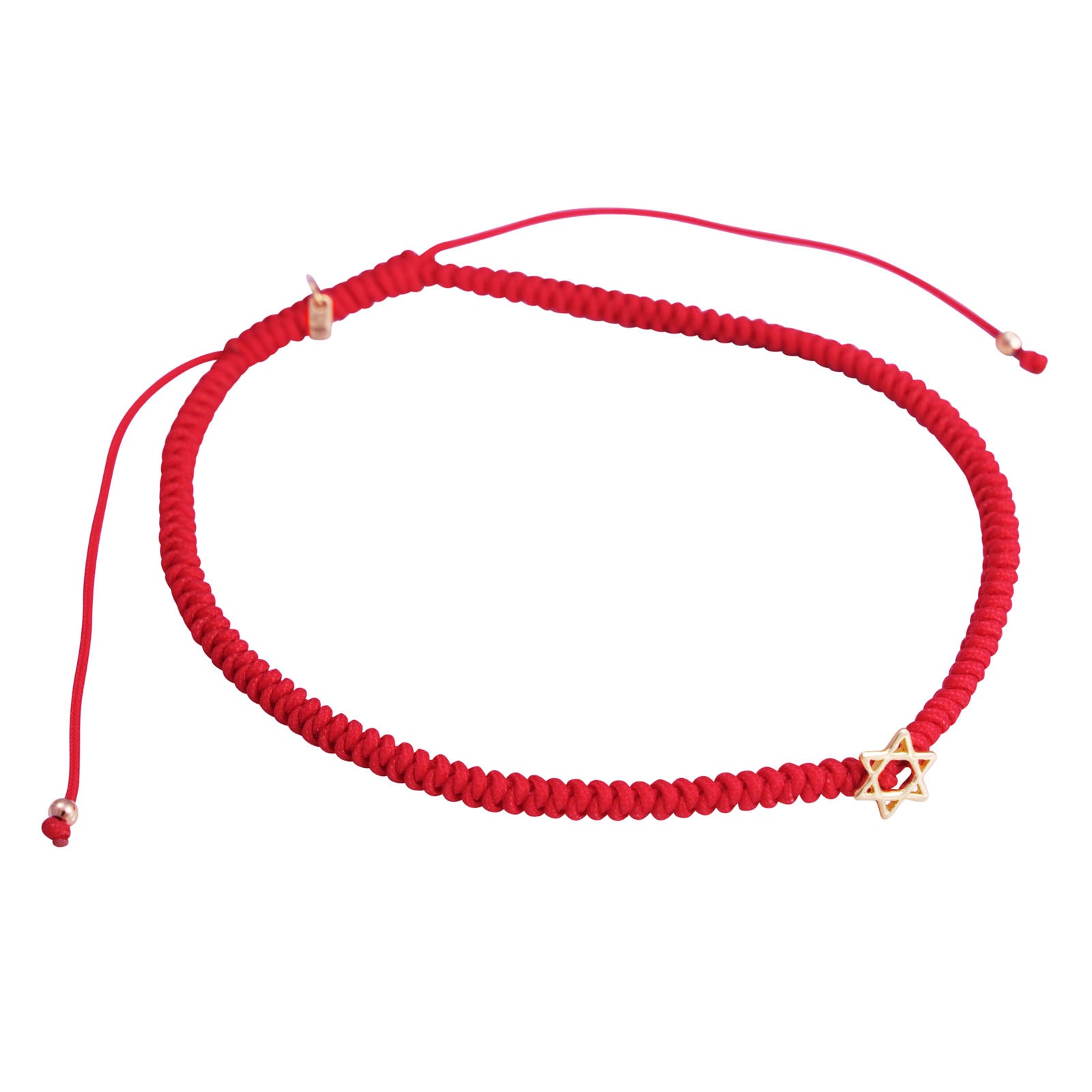 STAR OF DAVID 9K GOLD  BRACELET - RED