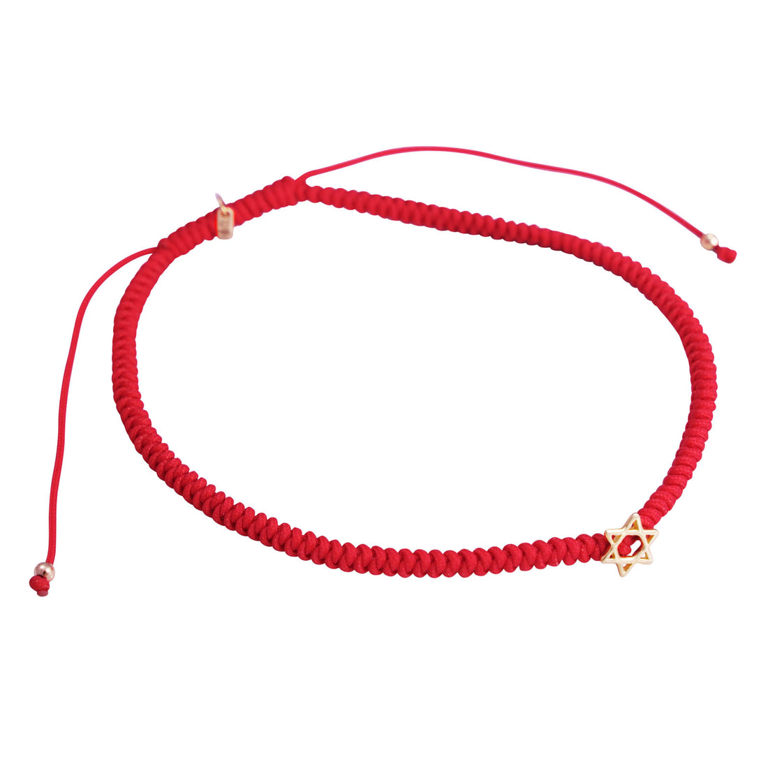 STAR OF DAVID 9K GOLD  BRACELET - RED