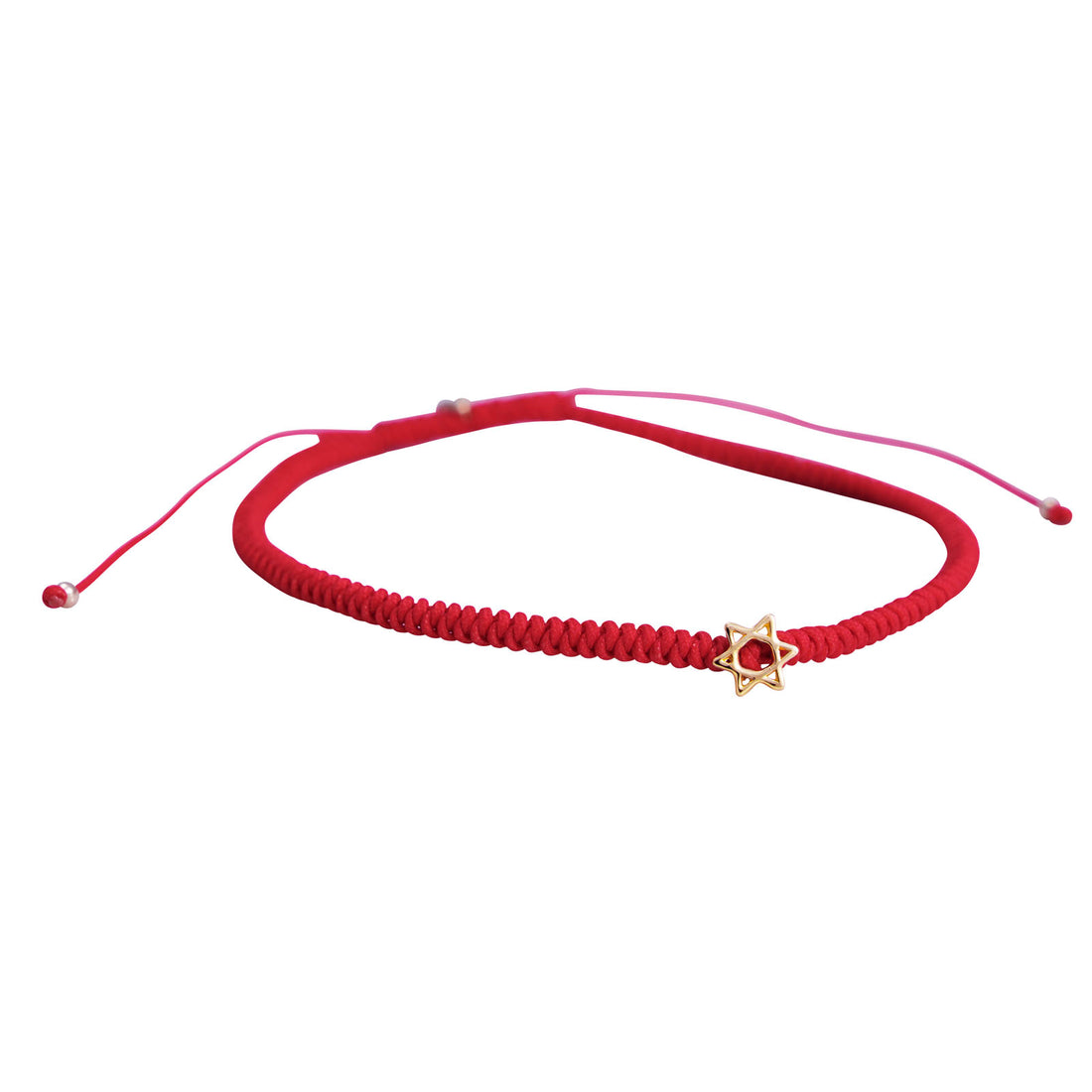 STAR OF DAVID 9K GOLD  BRACELET - RED