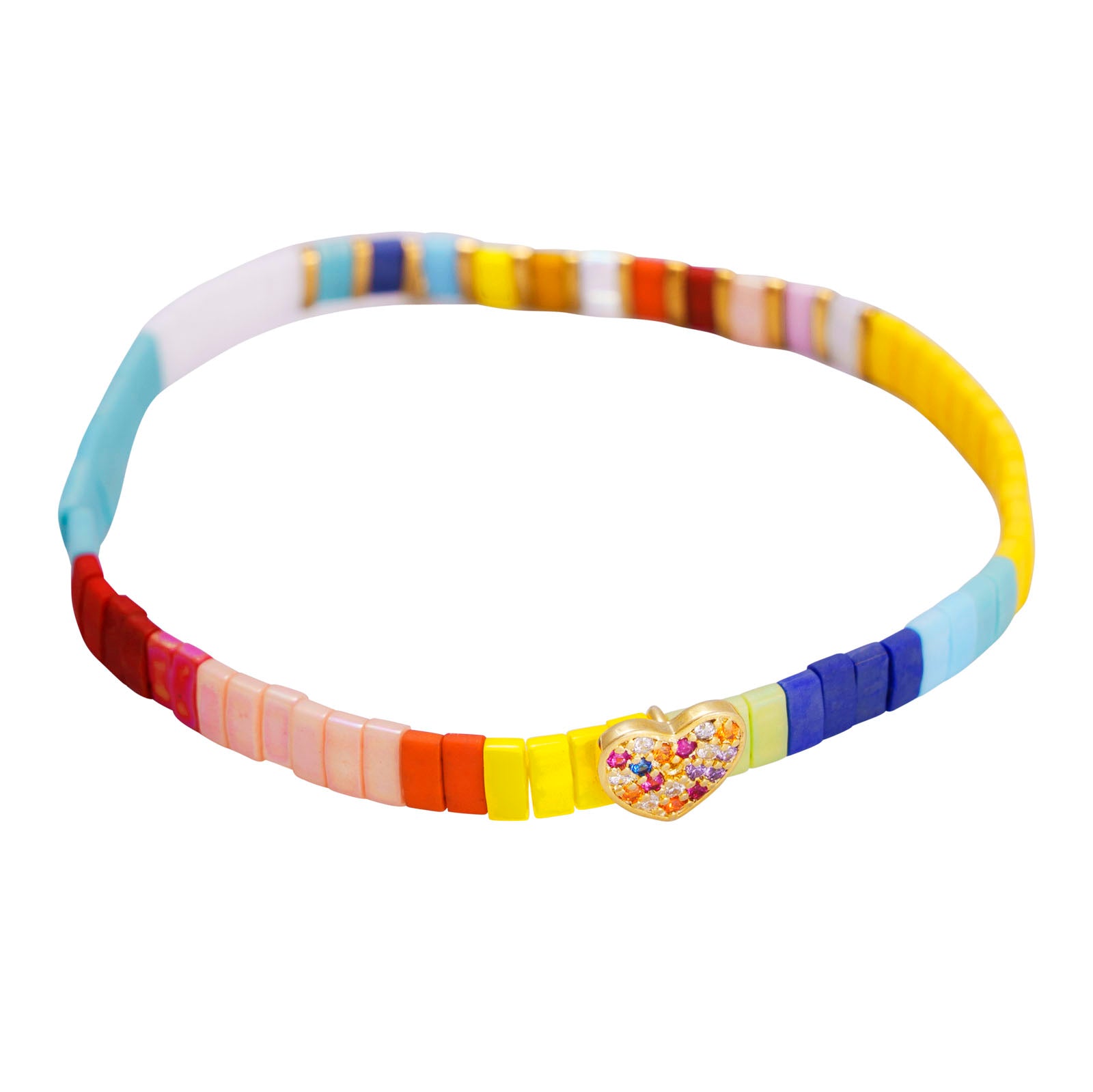 RAINBOW CRYSTAL HEART BRACELET