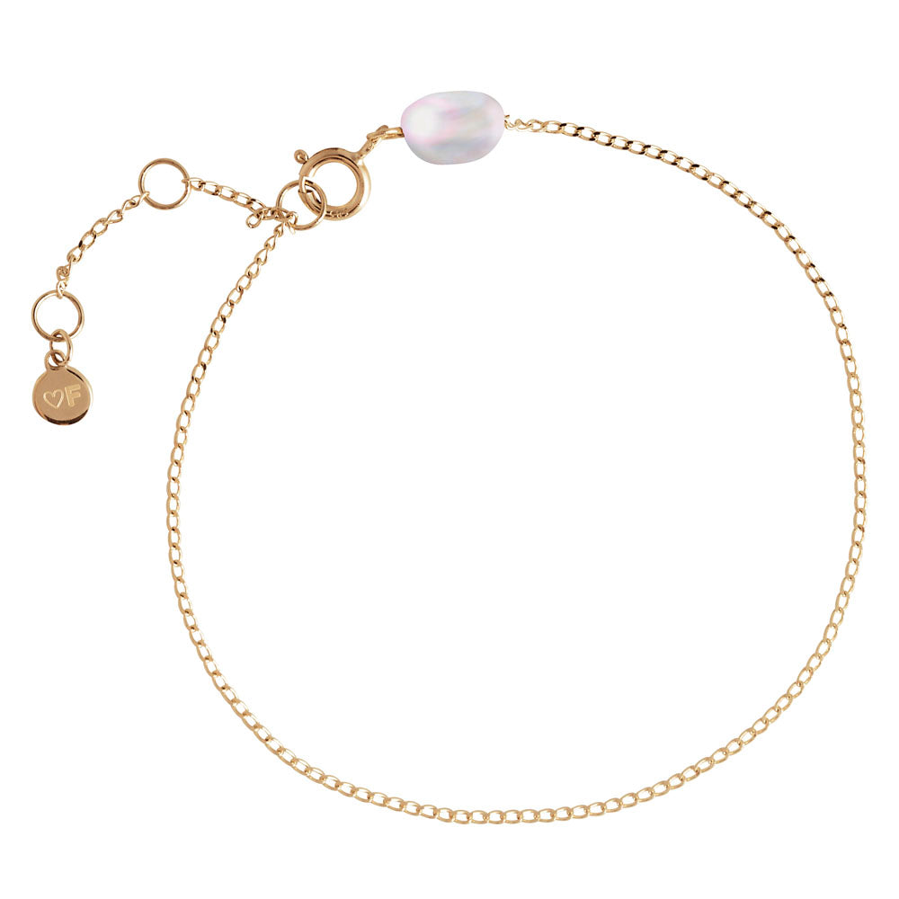 14K GOLD PEARL LILY BRACELET