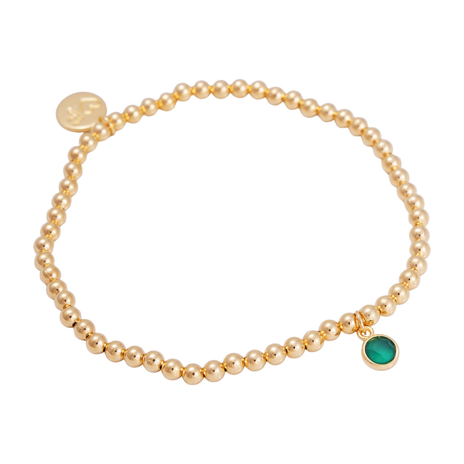 GREEN AGATE CHARM BRACELET