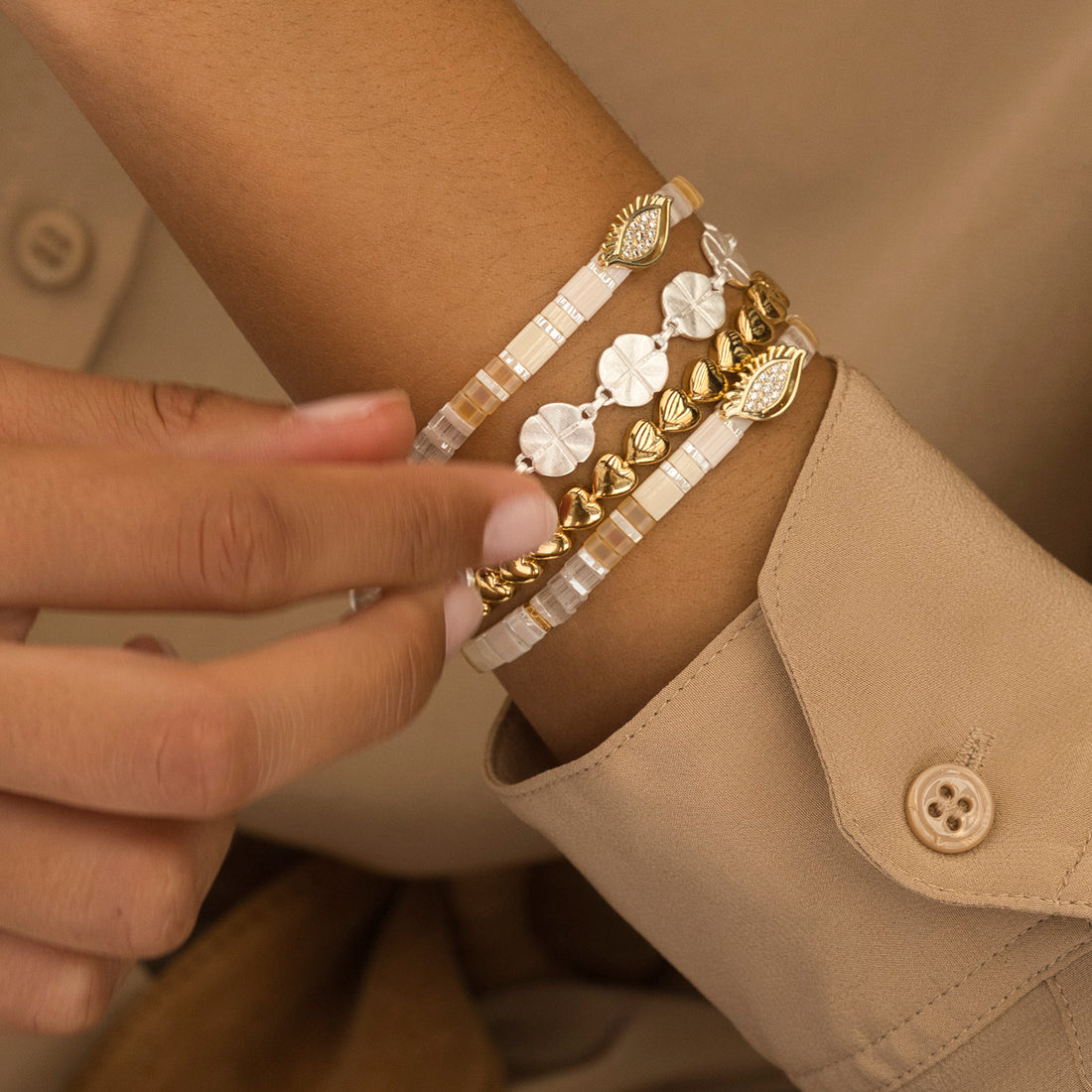 SILVER LUCKY CHARM BRACELET