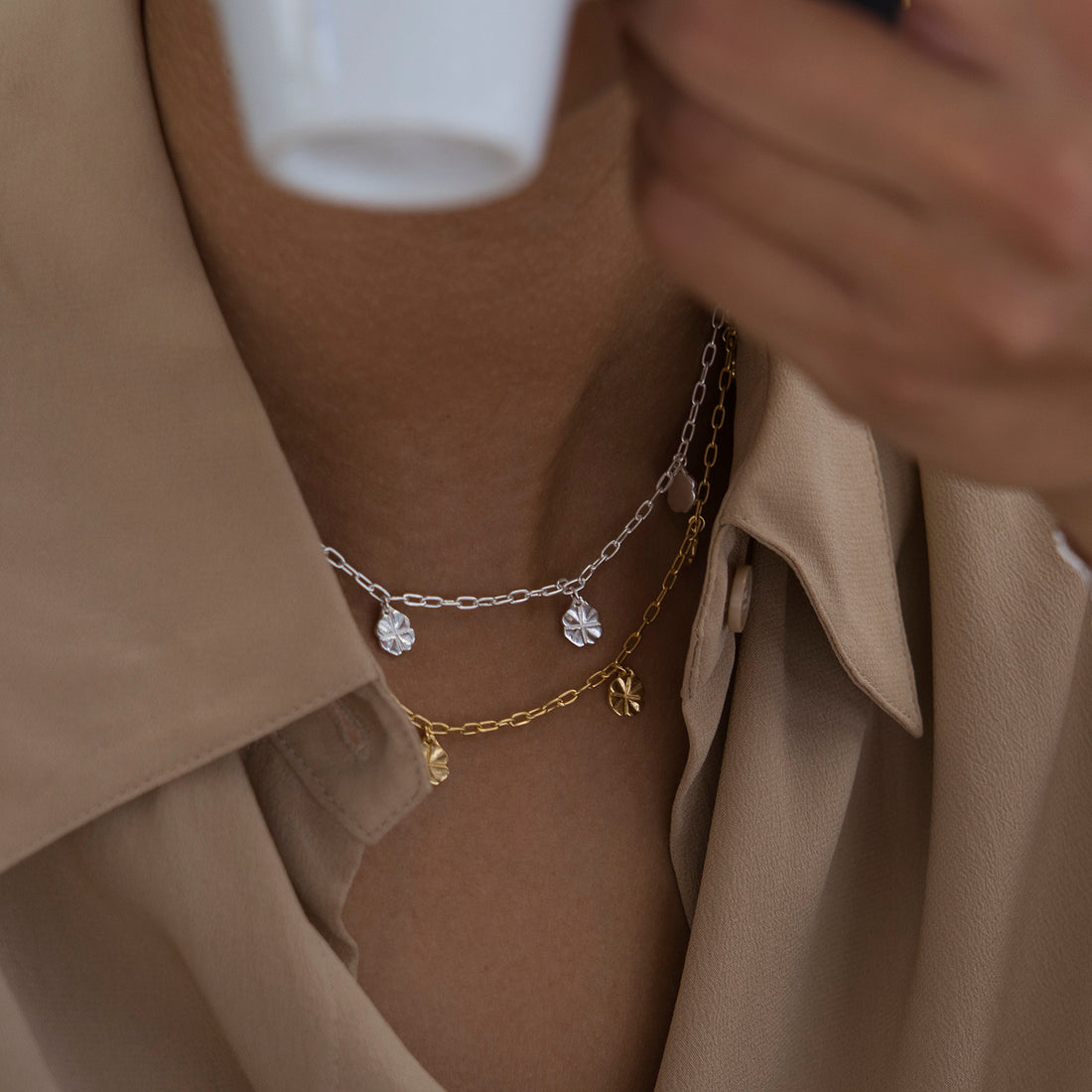 SILVER LUCKY CHARM NECKLACE