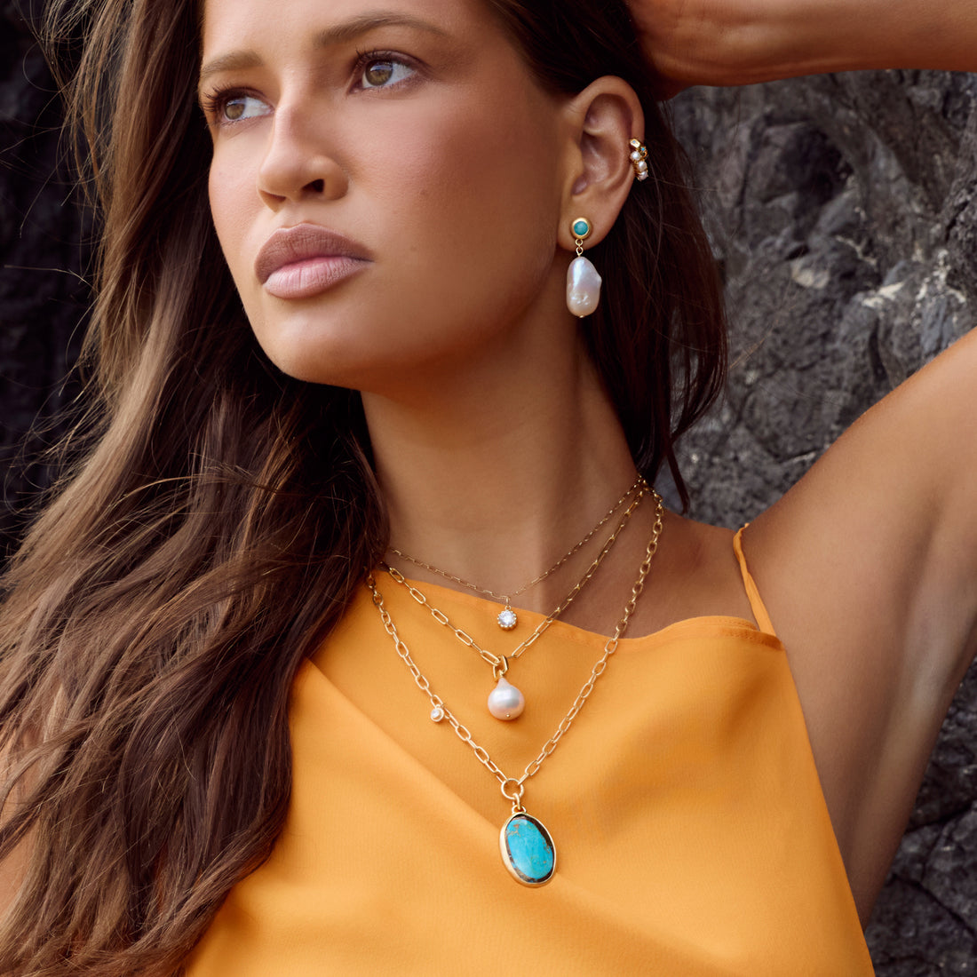 AMAZONITE PEARL DROPS