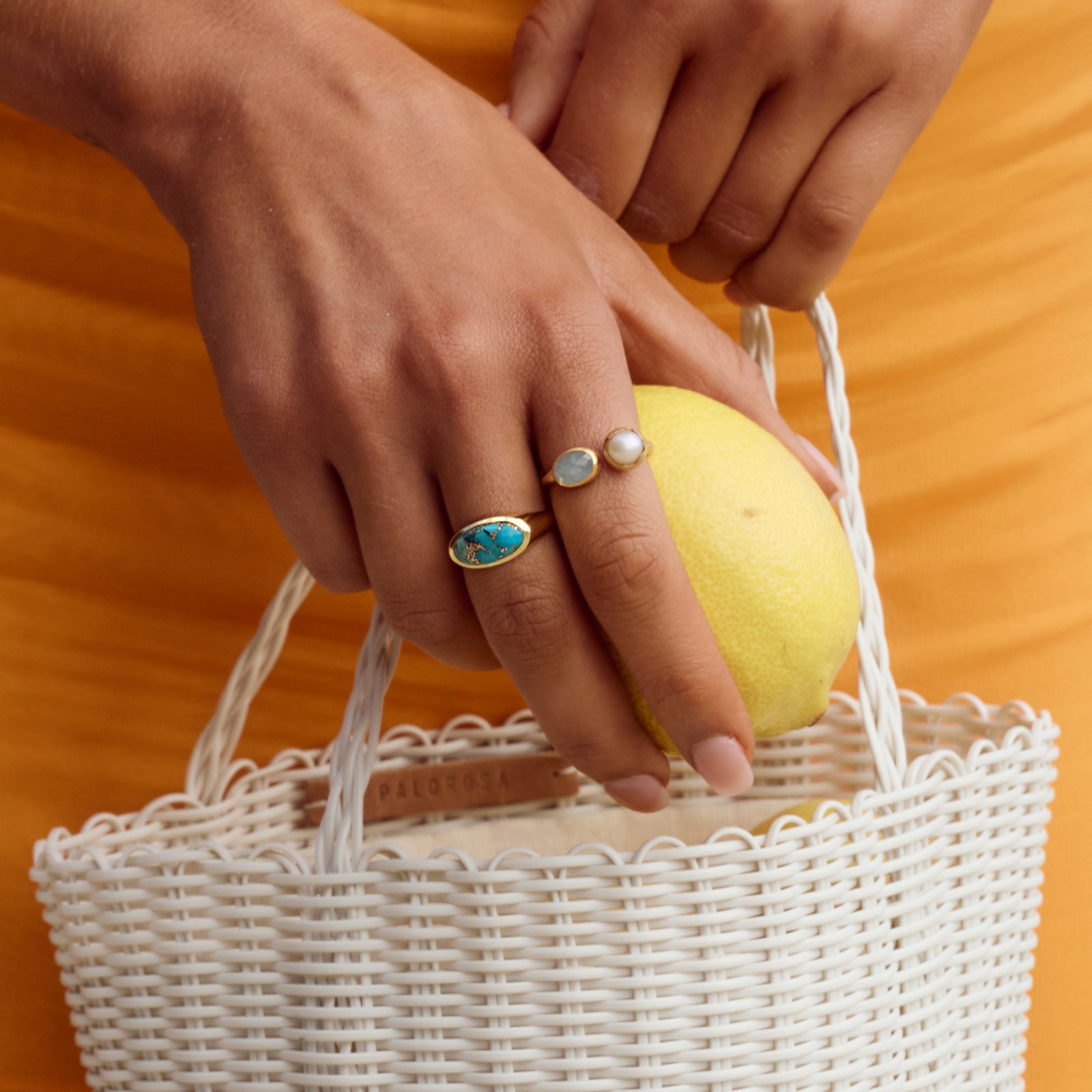 PEARL & AQUAMARINE RING