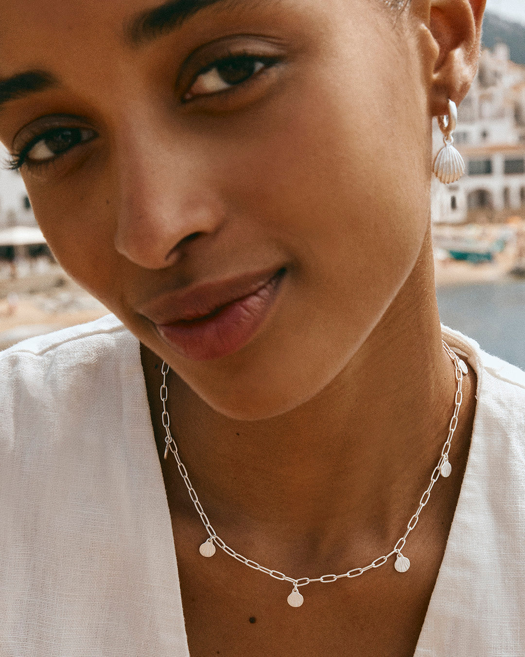 SILVER BEACHCOMBER CHARM NECKLACE