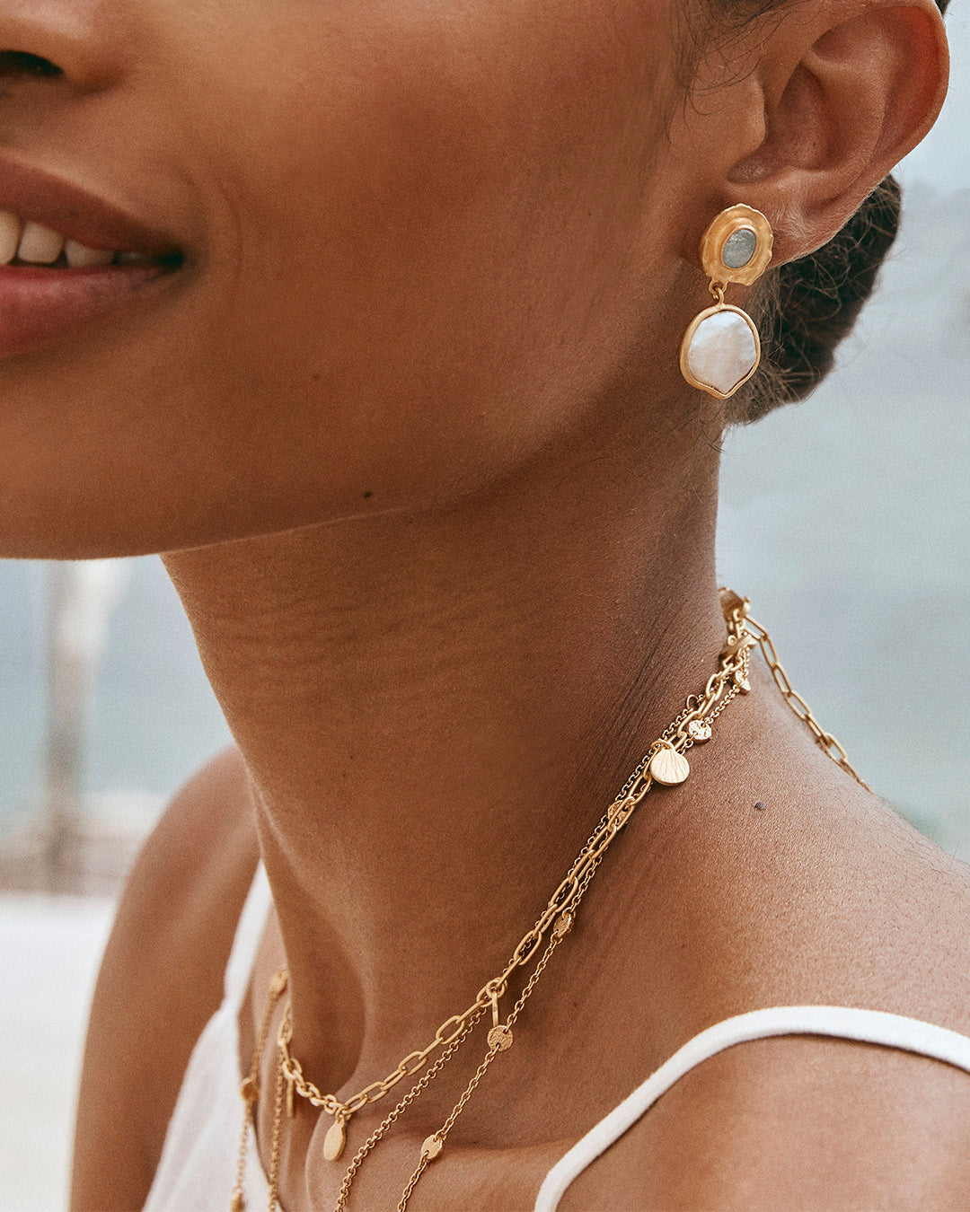 AQUAMARINE PEARL DROPS