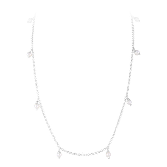 PEARL POM NECKLACE - SILVER