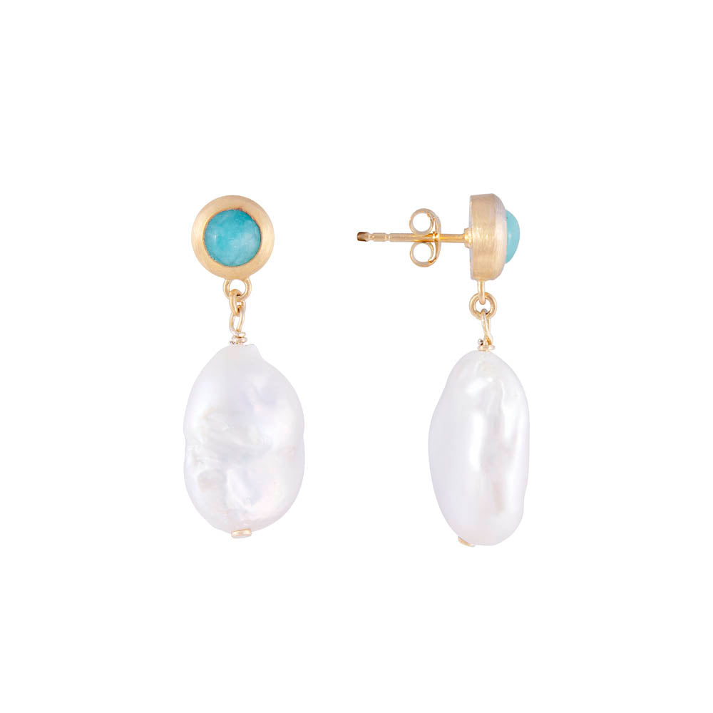 AMAZONITE PEARL DROPS