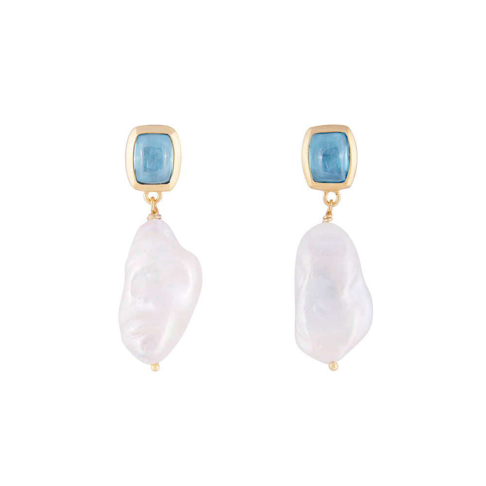 BLUE TOPAZ KESHI DROPS