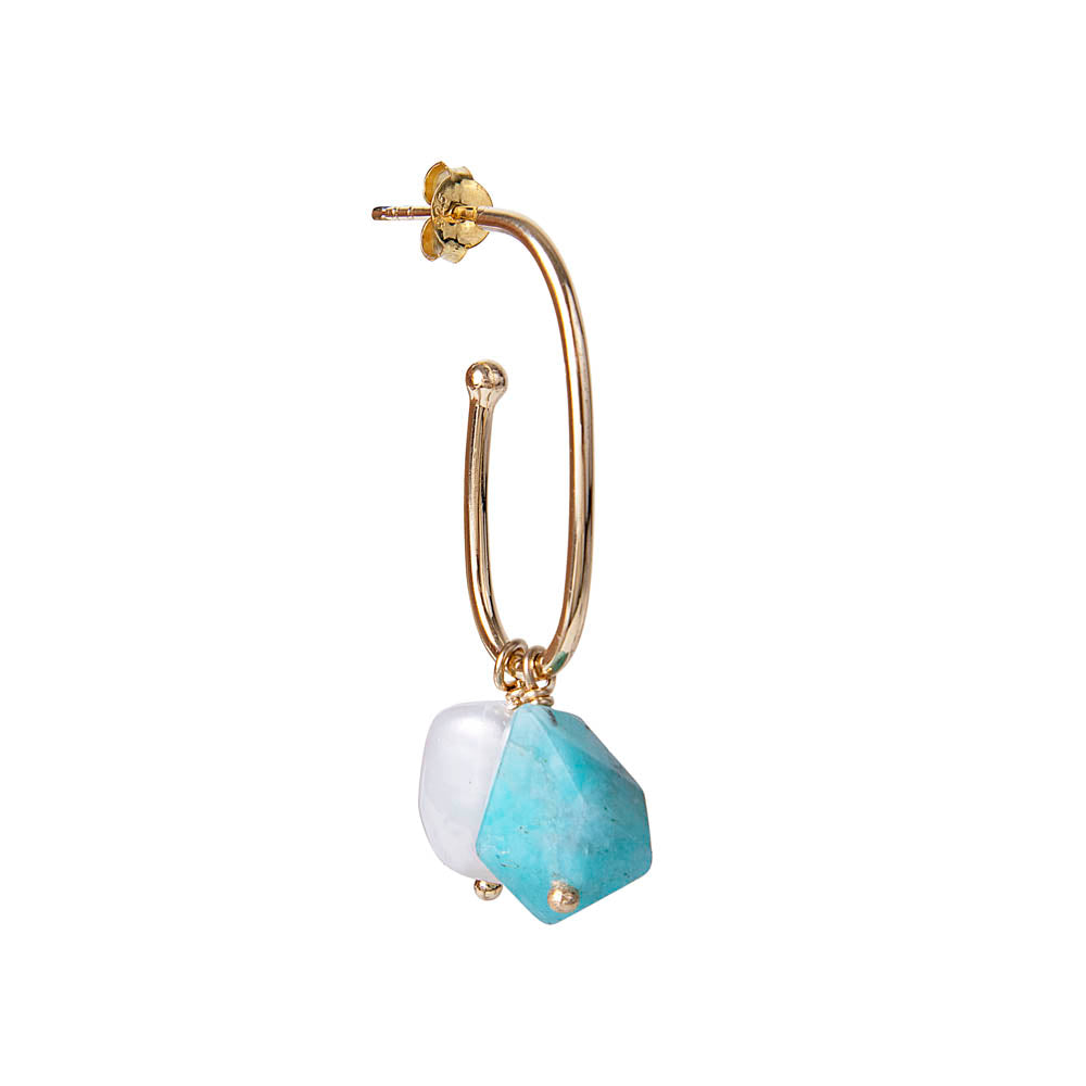 AMAZONITE & PEARL DROPS